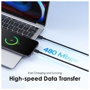 oraimo FastLine 2 2.4A 1M Type-C to Lightning Data Cable
