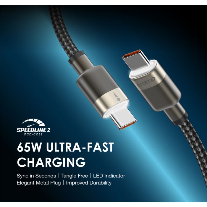oraimo FastLine 2 2.4A 1M Type-C to Lightning Data Cable