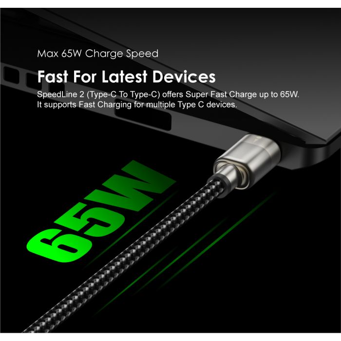 oraimo Braid Triple 1.5m Nylon Braided 2.1A Charging Cable-Type C