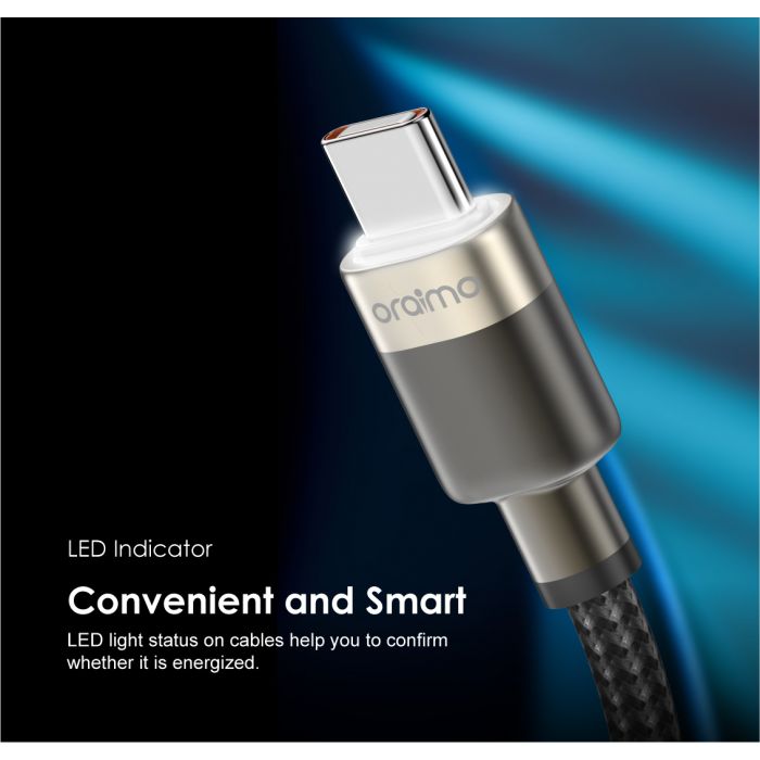 oraimo Braid Triple 1.5m Nylon Braided 2.1A Charging Cable-Type C
