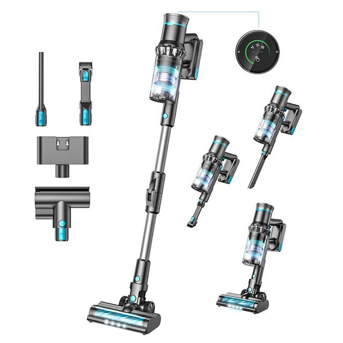 oraimo UltraCleaner S3 Stick Vacuum Cleaner, 27KPA Cordless Vacuum Cleaner (380W Brushless Motor) with Flexible Tube, LED Display, Lightweight Cordless Stick Vacuum for Sofa, Hardwood Floor, Carpet, Baseboard, Stairs