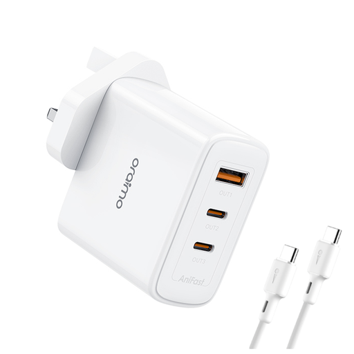 oraimo PowerGaN 65 65W Ultra Speed Triple Port Charger Kit with Type-C to Type-C