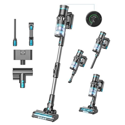 oraimo UltraCleaner S3 Stick Vacuum Cleaner, 27KPA Cordless Vacuum Cleaner (380W Brushless Motor) with Flexible Tube, LED Display, Lightweight Cordless Stick Vacuum for Sofa, Hardwood Floor, Carpet, Baseboard, Stairs